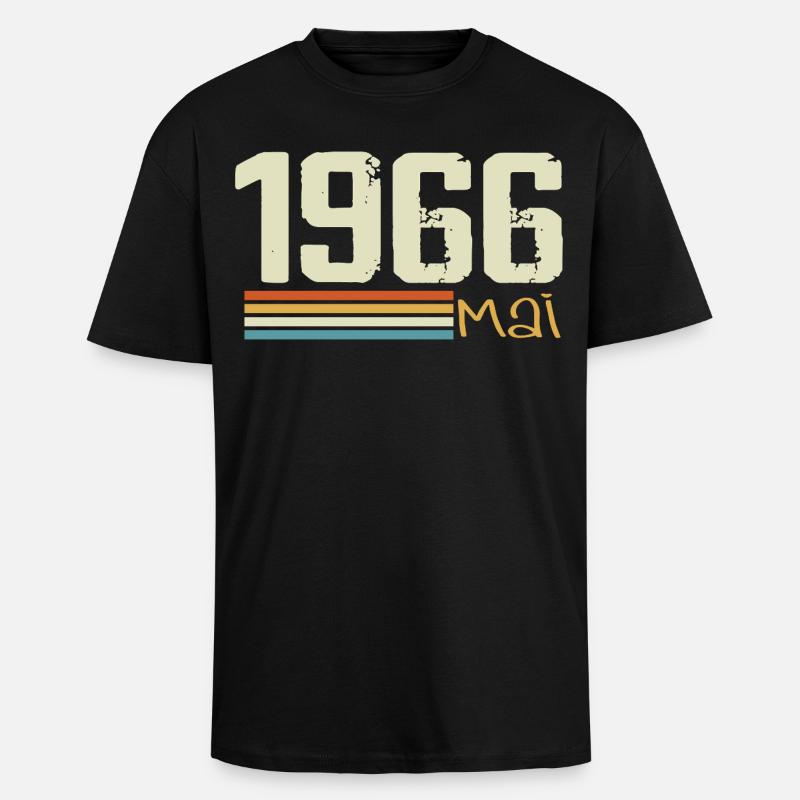 Mai 1966 - Oversized Heavyweight Unisex T-Shirt - Schwarz