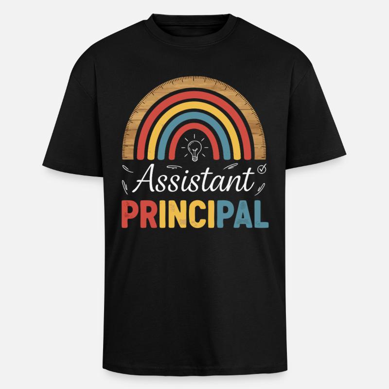 Assistant Principal Rainbow Retro - Oversized Heavyweight Unisex T-Shirt - Schwarz