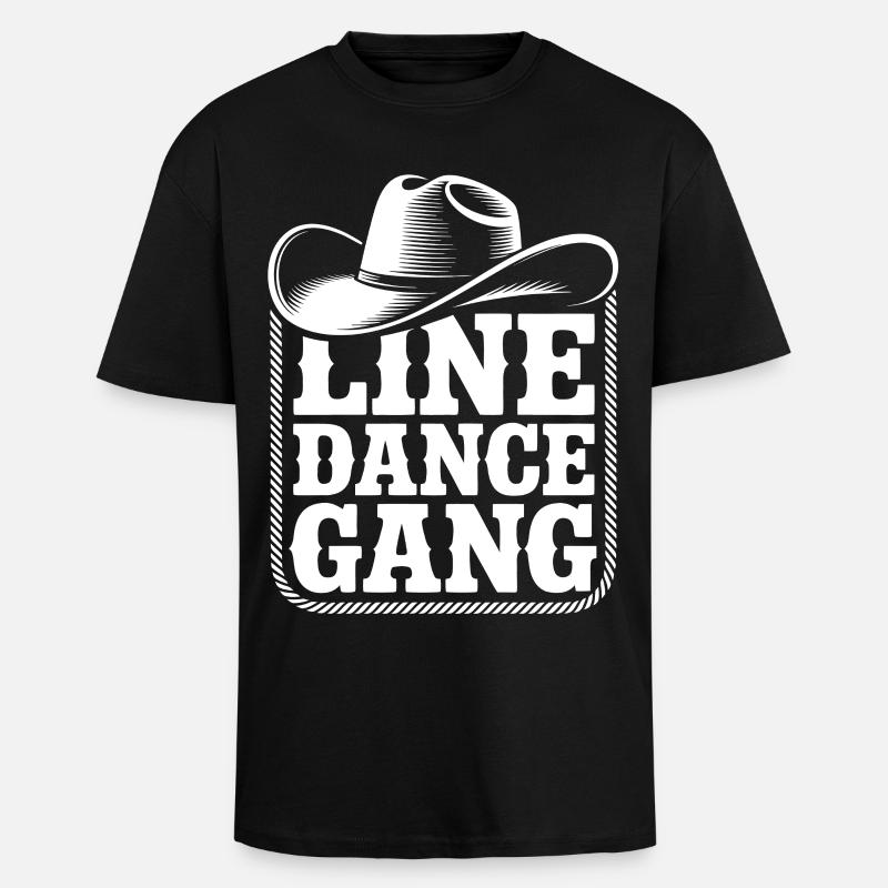 Line Dance-gänget - Unisex oversized t-shirt i kraftig kvalitet - svart