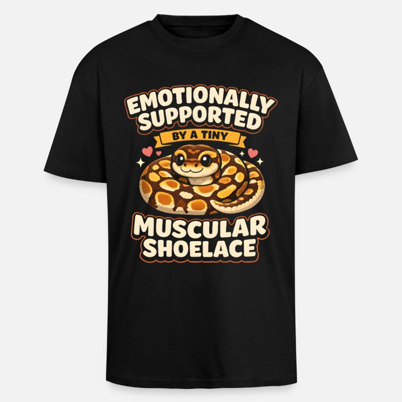 Lacets musclés | Humour du Python Roi - T-shirt unisexe oversize épais - noir