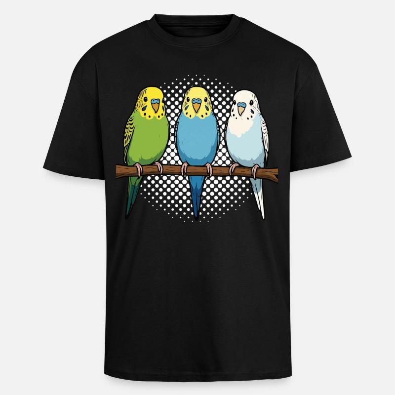 Budgerigars Budgie Owners Budgies - Unisex Oversized Heavyweight T-shirt - black