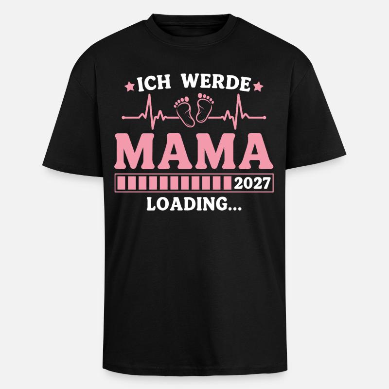 Ich werde Mama 2027 – Werdende Mutter - Oversized Heavyweight Unisex T-Shirt - Schwarz