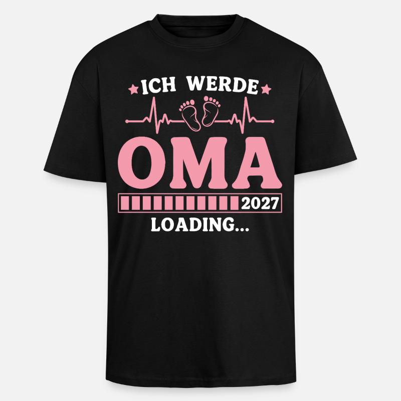 Ich werde Oma 2027 – Werdende Großmutter - Oversized Heavyweight Unisex T-Shirt - Schwarz