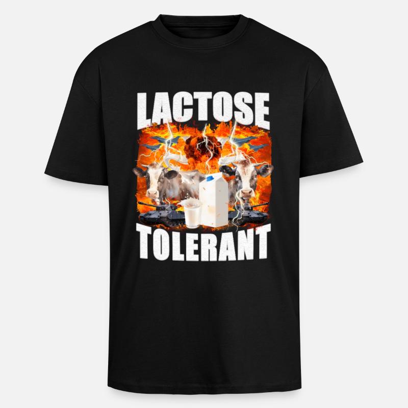 Laktosetolerantes Sarkasmus-Meme - Oversized Heavyweight Unisex T-Shirt - Schwarz