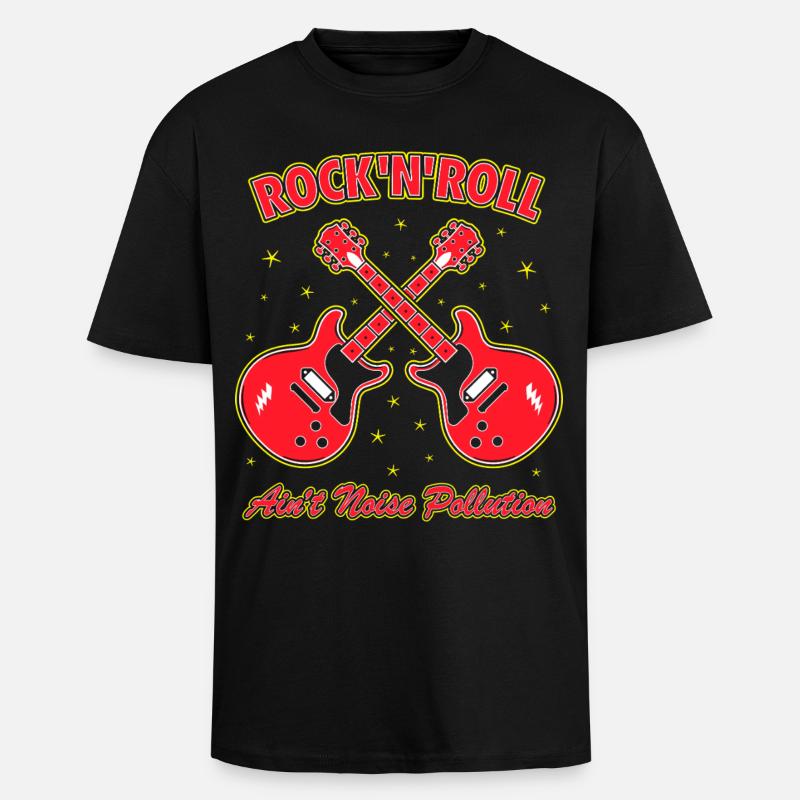 Rock 'n' Roll ist keine Lärmbelastung - Oversized Heavyweight Unisex T-Shirt - Schwarz
