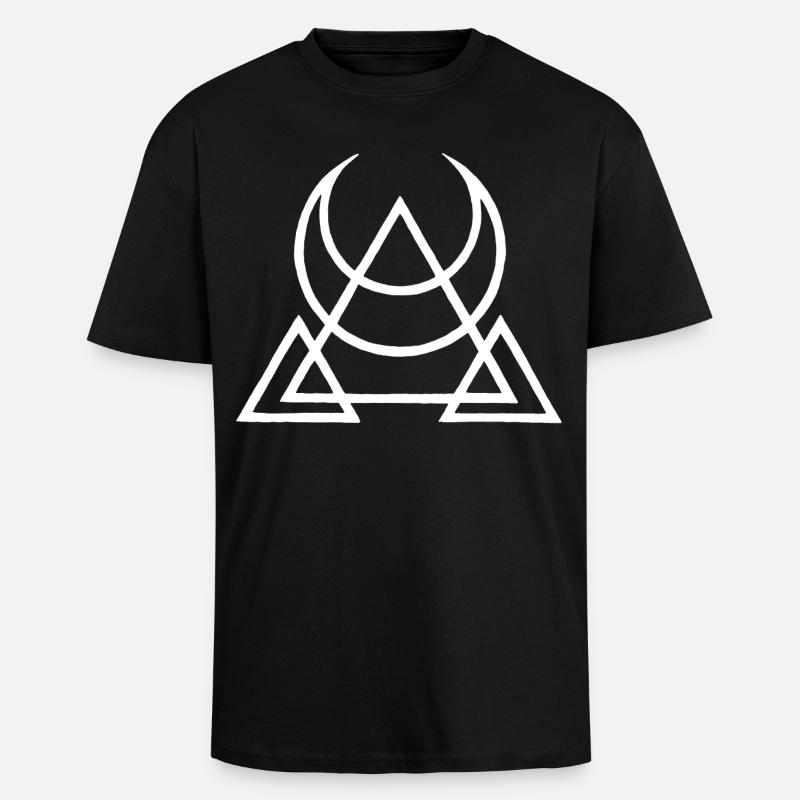Symbole blanc des pyramides égyptiennes - T-shirt unisexe oversize épais - noir