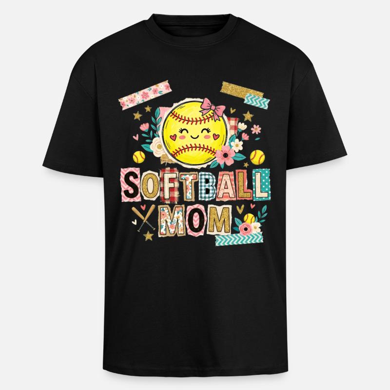 Lösegeldbrief Softball-Mama Mutter - Oversized Heavyweight Unisex T-Shirt - Schwarz