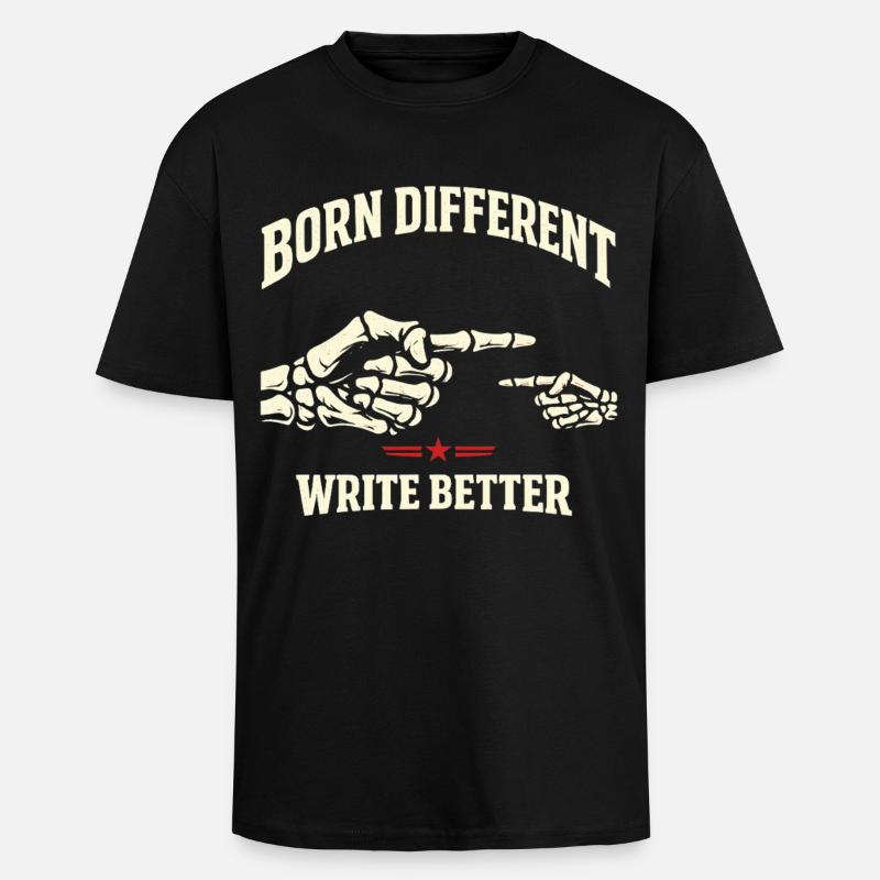 Né différent - T-shirt unisexe oversize épais - noir