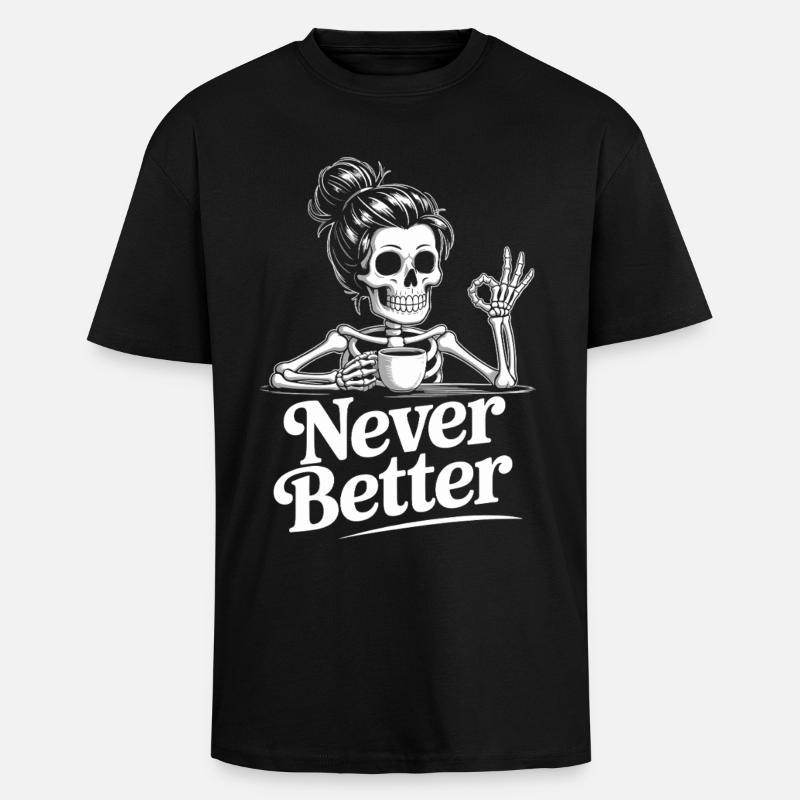 Kaffee, Kaffeetrinker, Kaffeetrinkerin, lustig - Oversized Heavyweight Unisex T-Shirt - Schwarz