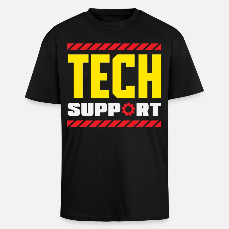 Tech Support Mitarbeiter Zahnrad Industrial - Oversized Heavyweight Unisex T-Shirt - Schwarz
