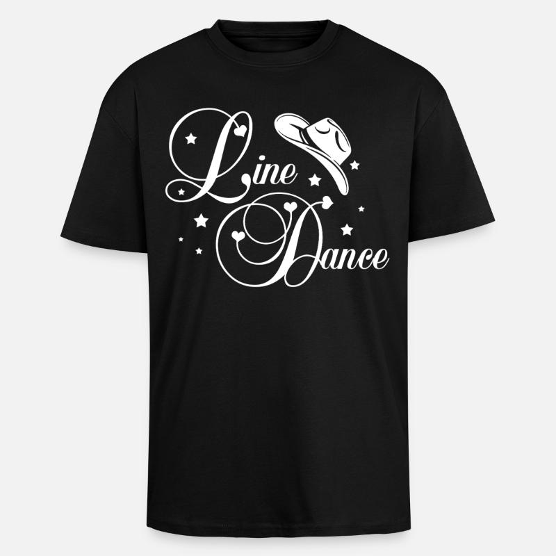 Line Dance Script - Oversized Heavyweight Unisex T-Shirt - Schwarz