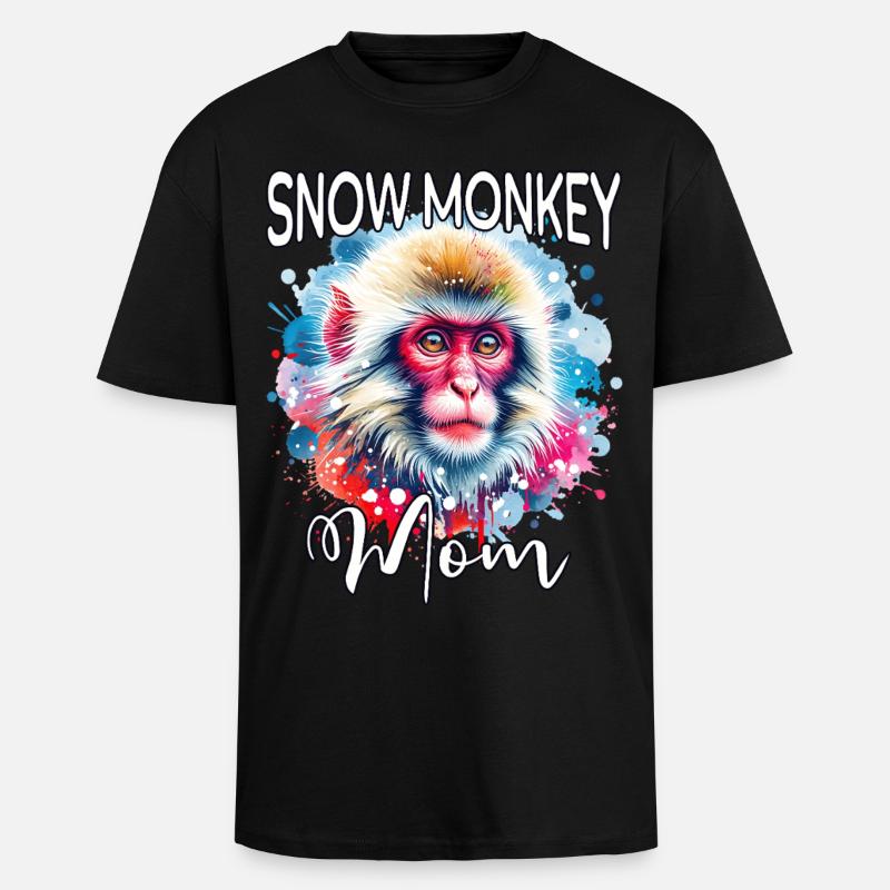 Schneeaffe Mama - Oversized Heavyweight Unisex T-Shirt - Schwarz