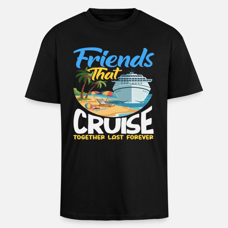 Freunde Kreuzfahrt Gemeinsam Urlaub Reise - Oversized Heavyweight Unisex T-Shirt - Schwarz