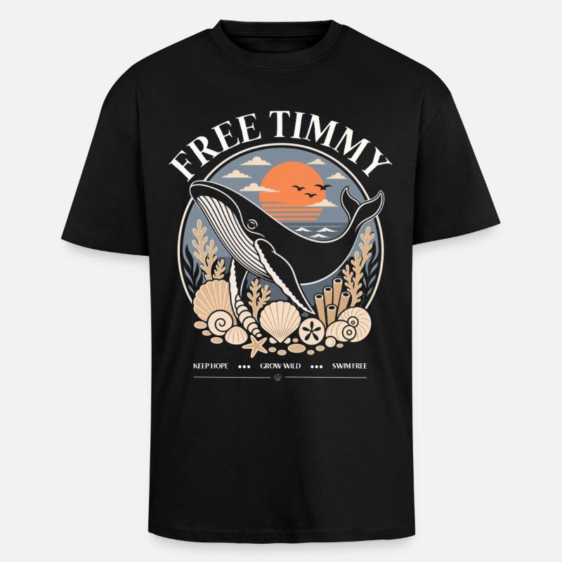 Buckelwal Timmy Hope Statement Merch - Oversized Heavyweight Unisex T-Shirt - Schwarz