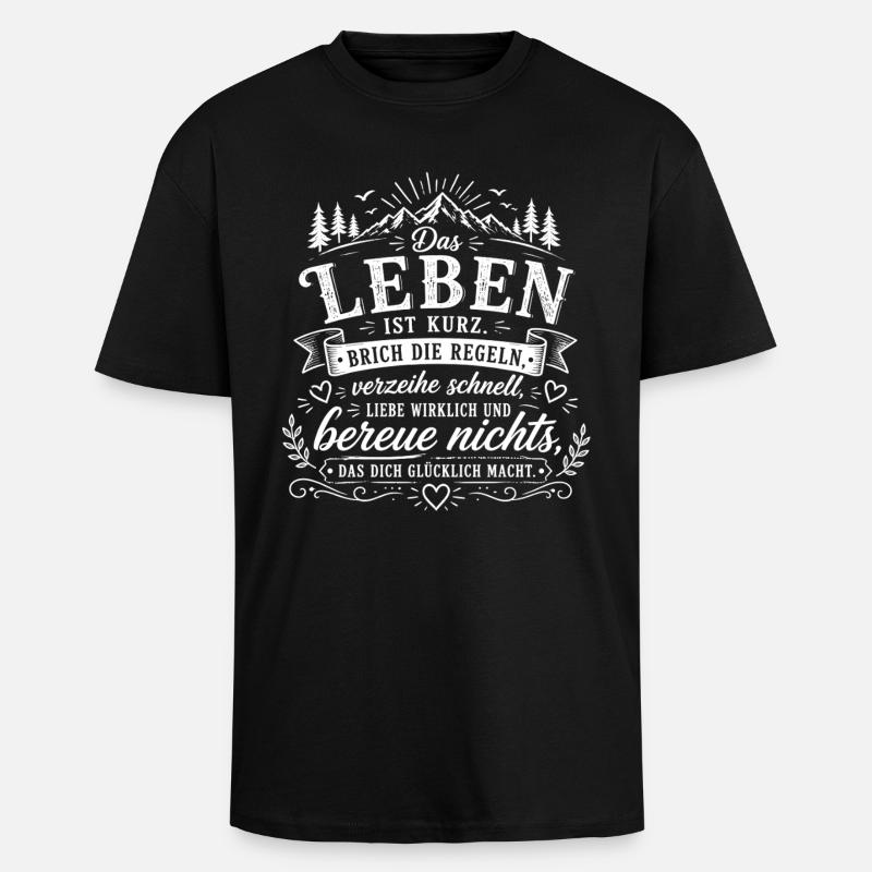 Lebe Mutig – Regeln brechen Zitat - Oversized Heavyweight Unisex T-Shirt - Schwarz