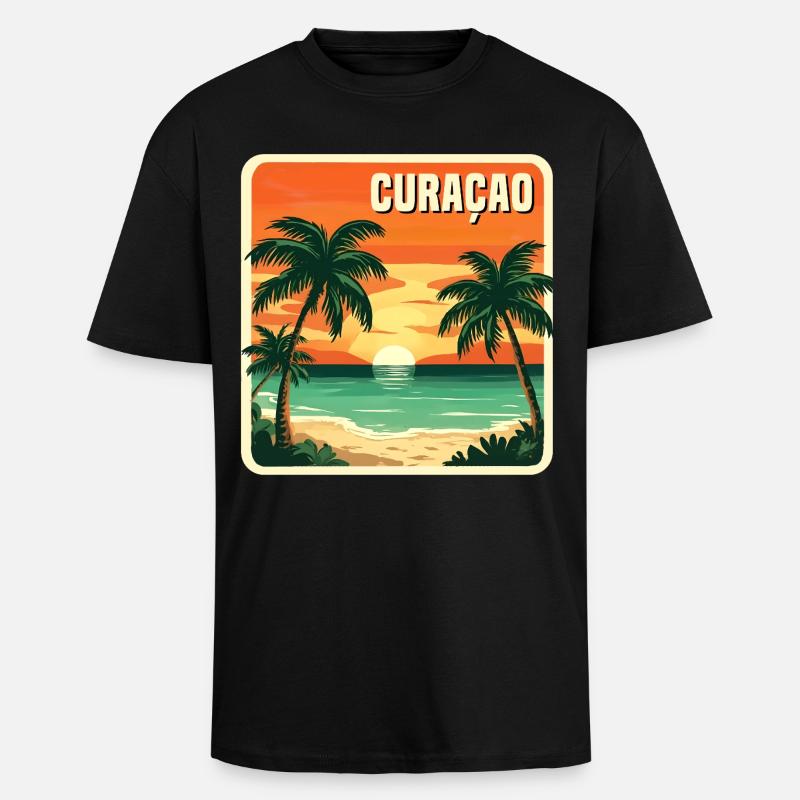 Curacao - Oversized Heavyweight Unisex T-Shirt - Schwarz