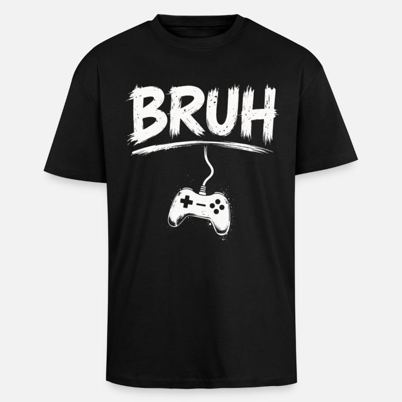 BRUH Gaming Controller Splash - Oversized Heavyweight Unisex T-Shirt - Schwarz