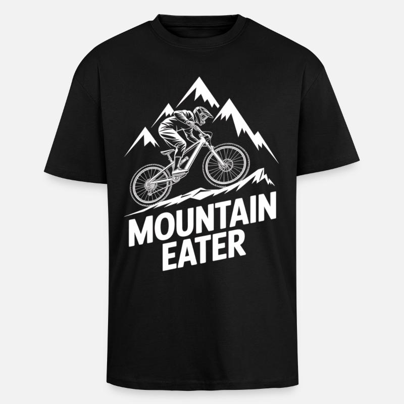 VTT, Descente, Action du cyclisme - T-shirt unisexe oversize épais - noir