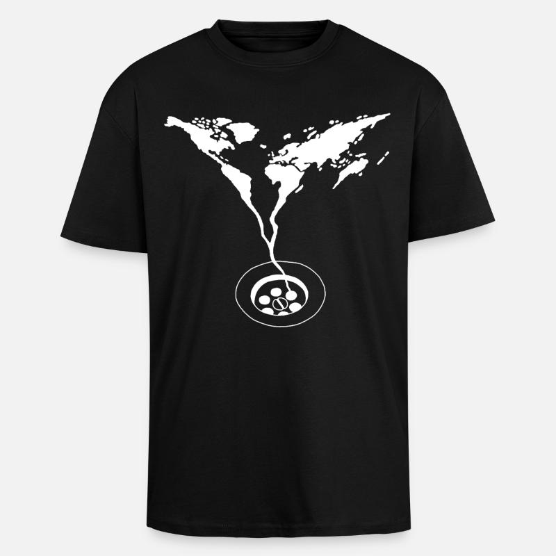 Das Ende der Welt (weiß) - Oversized Heavyweight Unisex T-Shirt - Schwarz
