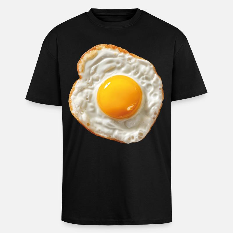fried egg - Unisex Oversized Heavyweight T-shirt - black