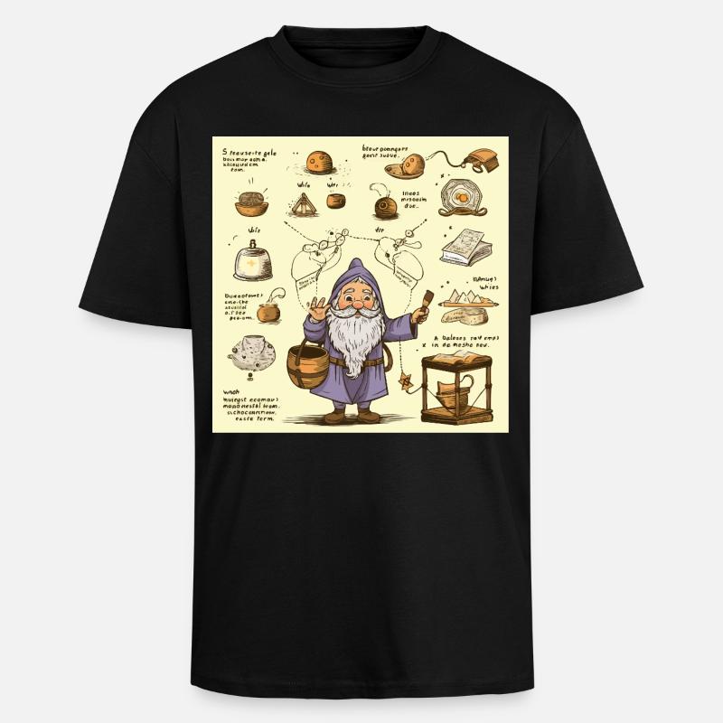 Alchemy Kitchen Wizard - Unisex Oversized Heavyweight T-shirt - black