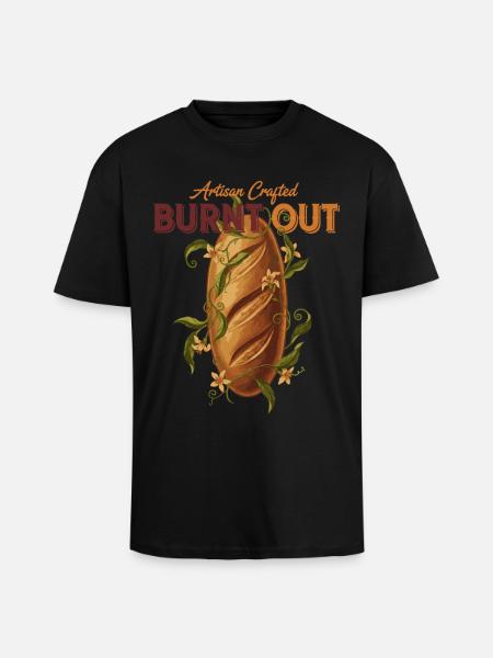 Sauerteigbrot-Backer ausgebrannter Handwerker - Oversized Heavyweight Unisex T-Shirt - Schwarz