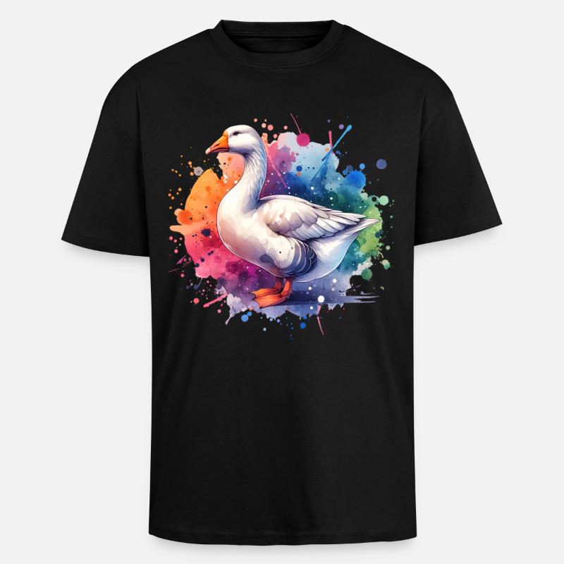 Pilgrim Gans Geschenk - Oversized Heavyweight Unisex T-Shirt - Schwarz