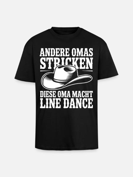 Omas Line Dance Shirt - Oversized Heavyweight Unisex T-Shirt - Schwarz