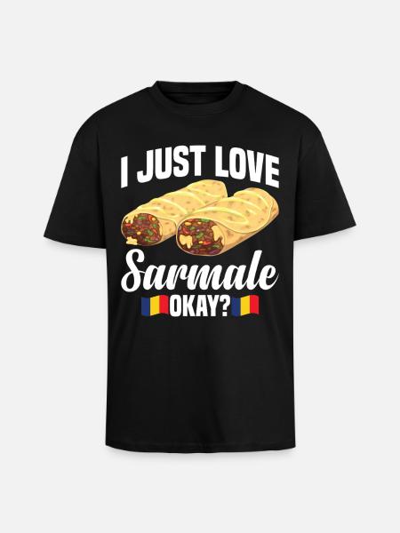 Plat roumain de Sarmale Snack serbe - T-shirt unisexe oversize épais - noir
