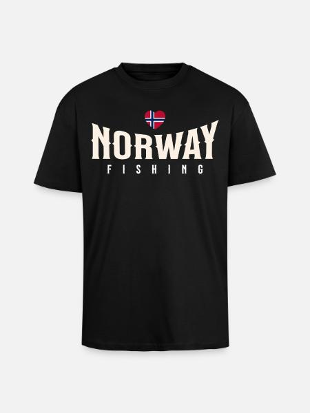 Norvège Pêche - T-shirt unisexe oversize épais - noir