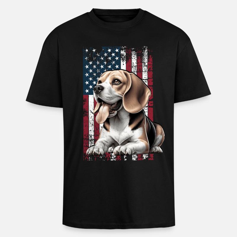 Beagle US Beagle - T-shirt unisexe oversize épais - noir