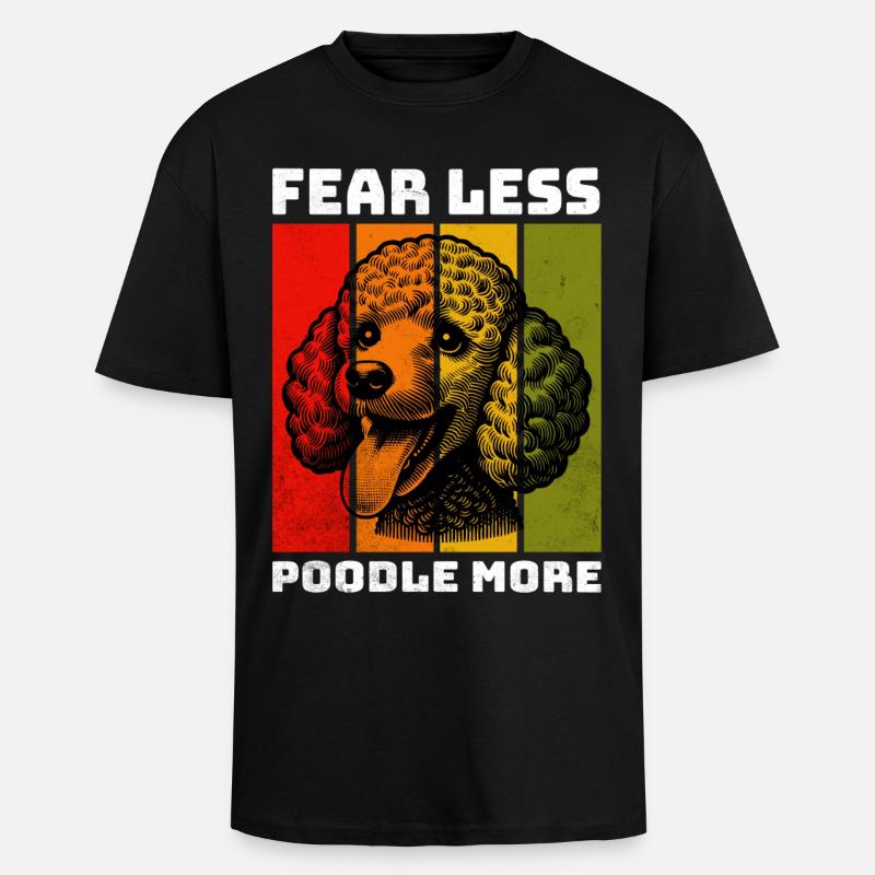 Poodle Pudel - Oversized Heavyweight Unisex T-Shirt - Schwarz