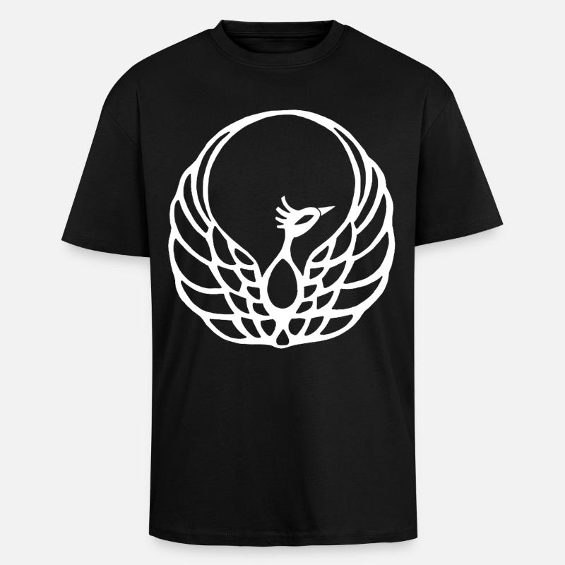 Phénix blanc - T-shirt unisexe oversize épais - noir