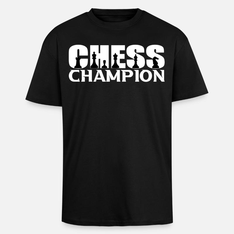 Échecs - T-shirt unisexe oversize épais - noir
