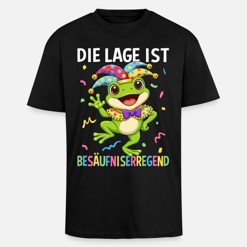 Die Lage Ist Besäufniserregend - Oversized Heavyweight Unisex T-Shirt - Schwarz