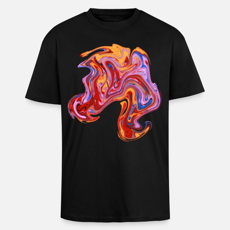 Farbwirbel Neon-Muster - Oversized Heavyweight Unisex T-Shirt - Schwarz