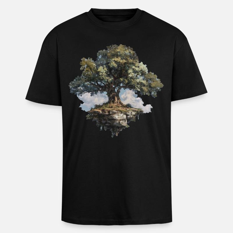 Baum - Oversized Heavyweight Unisex T-Shirt - Schwarz