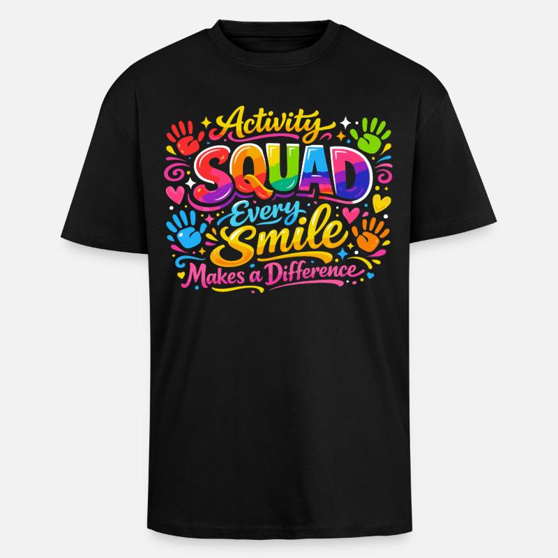 Animation team: Every smile counts - Unisex Oversized Heavyweight T-shirt - black