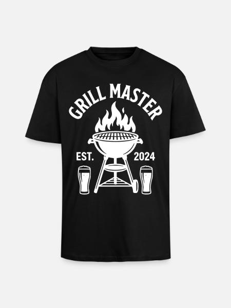 GRILL MASTER EST 2024 Grillmeister - Unisex Oversized Heavyweight T-shirt - black