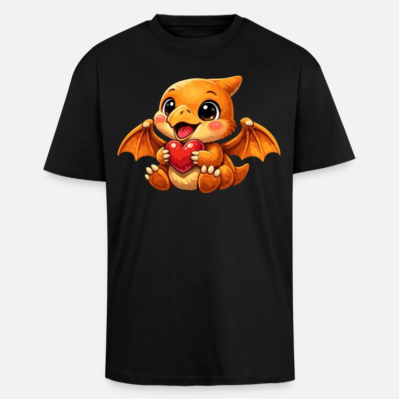 Petit ptérodactyle bébé – Ptérosaure mignon - T-shirt unisexe oversize épais - noir