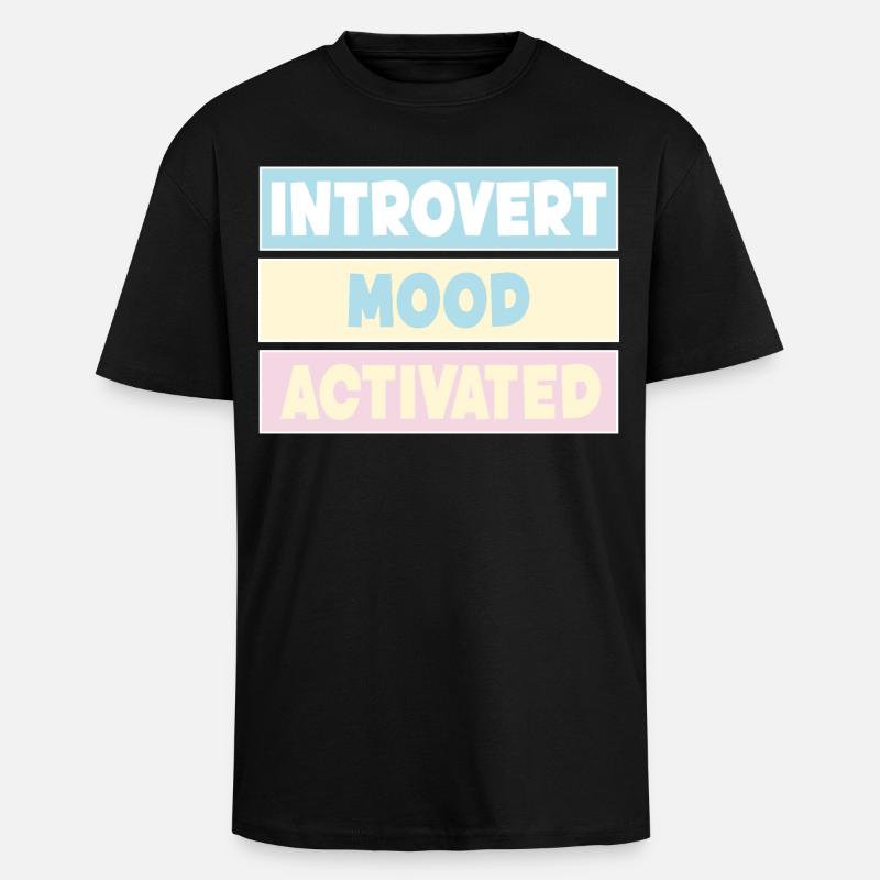 Introvert - Unisex Oversized Heavyweight T-shirt - black