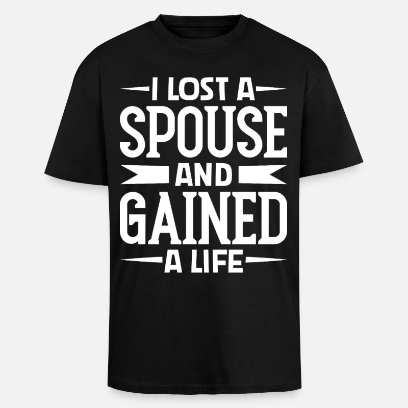Conjoint perdu - Vie gagnée - T-shirt unisexe oversize épais - noir