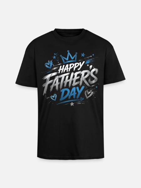 Happy Father Day Chart - Father's Day - Unisex Oversized Heavyweight T-shirt - black