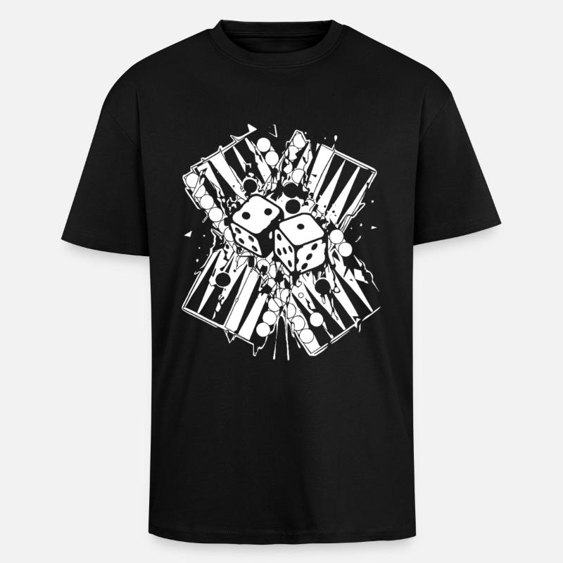 Backgammon | Jeu de société | Don - T-shirt unisexe oversize épais - noir