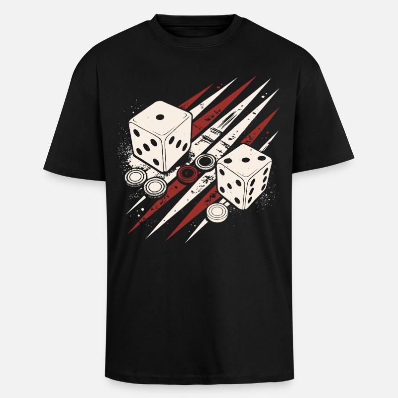 Backgammon | Brettspiel | Geschenk - Oversized Heavyweight Unisex T-Shirt - Schwarz