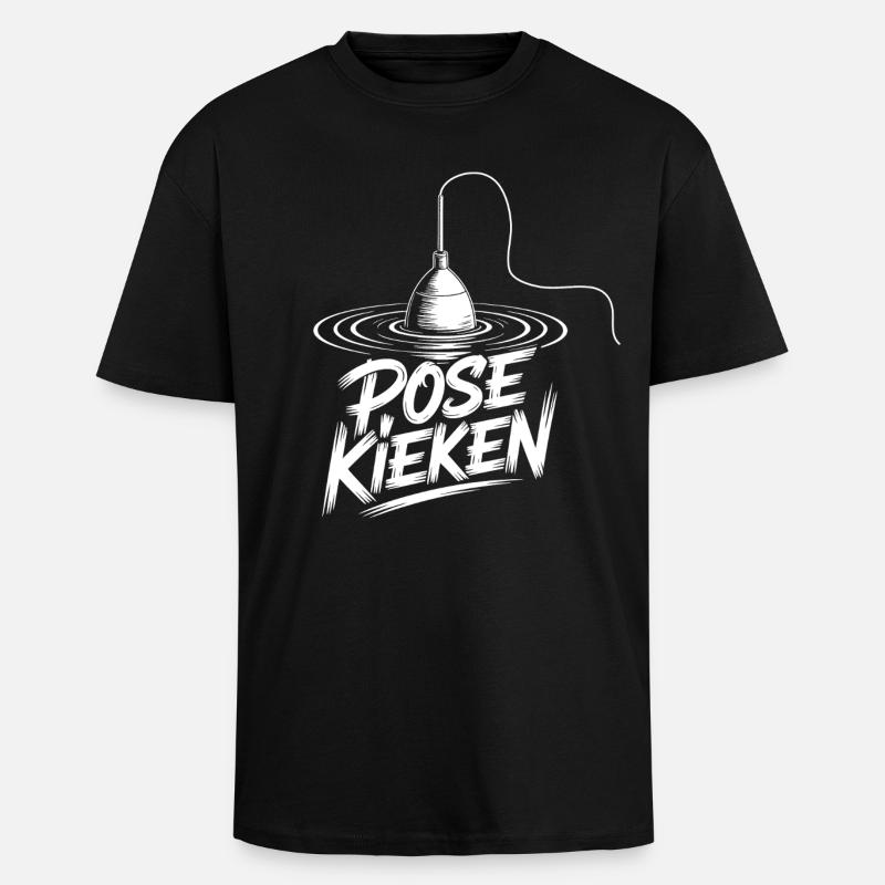 Angler Pose Design - Oversized Heavyweight Unisex T-Shirt - Schwarz