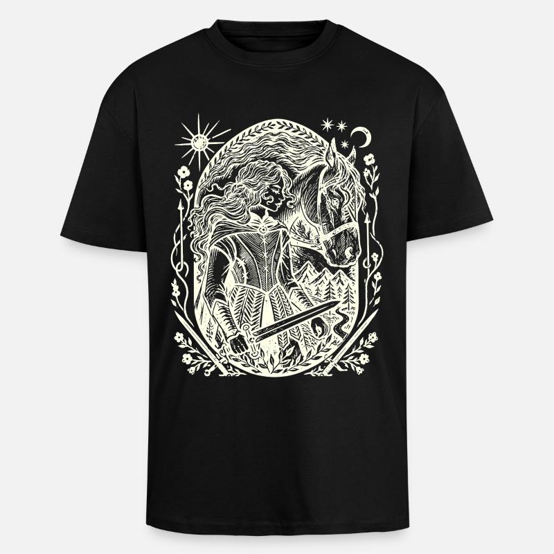 Moonlight Forest Magic Circle - Unisex Oversized Heavyweight T-shirt - black