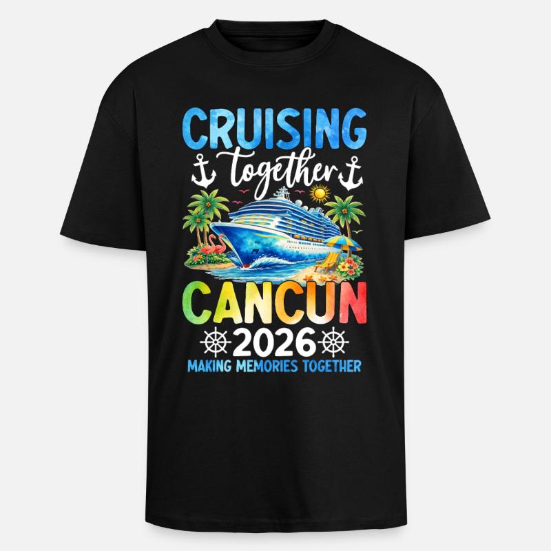 Croisière ensemble Cancún 2026 - T-shirt unisexe oversize épais - noir