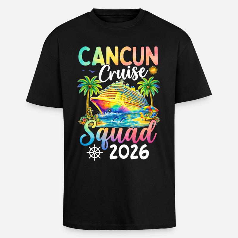 Cancun Cruise Squad 2026 - Oversized Heavyweight Unisex T-Shirt - Schwarz