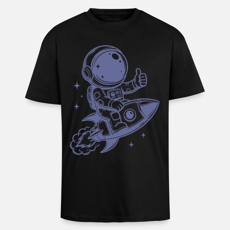 Astronaute en aventure spatiale - T-shirt unisexe oversize épais - noir